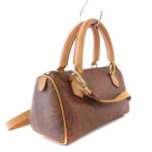 ETRO ハンドバッグ ショルダーバッグ ボストンバッグ 2WAY ペイズリー柄 ブラウン /TK MU