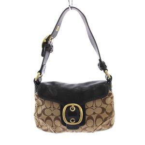 ブリーカーシグネチャー スモールフラップホーボー ショルダーバッグ キャンバス レザー 11441 ベージュ