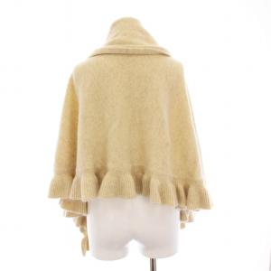 Chloe フリルニット 大判ストール ケープ ショール ベージュ /YM MU OH