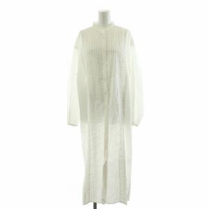 24SS エンブロイダリーレースワンピース 長袖 ロング F ホワイト 24040462706010 /NQ