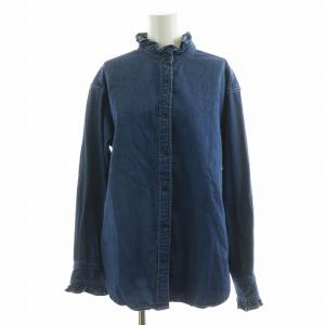 23AW デニムフリルブラウス シャツ 長袖 F ブルー 23051462101540 /NQ MU