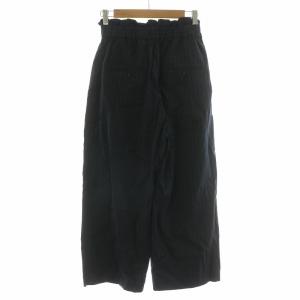 JOURNAL STANDARD ウォッシャブルコットンリネンVISワイドパンツ 麻混 バギー ストライプ 34 ネイビー 24030400908210