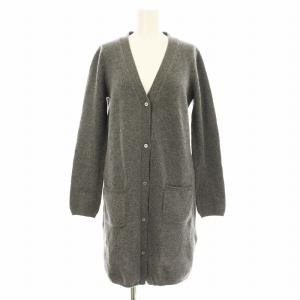 934605630000 ニットカーディガン ロング 長袖 Vネック ウール カシミヤ混 M グレー /KU