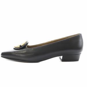 YVES SAINT LAURENT パンプス スクエアトゥ ヒール レザー 35 黒 ブラック 6032 /AN23 MU