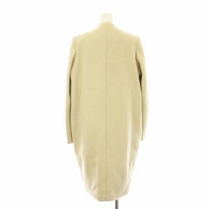 ENFOLD ウールリバーセットインノーカラーコート 300AA630-2630 ロング トッパー 38 アイボリー