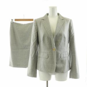 シングルスーツ セットアップ 2点セット 上下 タイトスカート テーラードジャケット ひざ丈 絹 シルク混