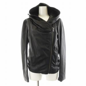 フード付 レザージャケット S ブラック 16-7104051