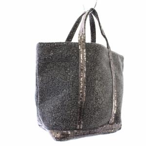 Vanessa bruno トートバッグ ハンドバッグ スパンコール グレー /TK MU