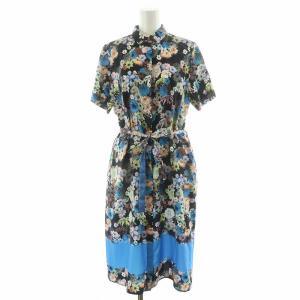 ワンピース ひざ丈 花柄 半袖 リボンベルト付き 40 マルチカラー OPPSHW0818 /NQ MU