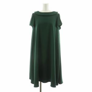 ワンピース 半袖 ひざ丈 ビッグリボン M グリーン 1315130 /NQ MU