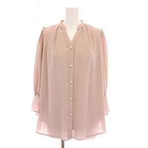 23SS 七分袖パール釦ブラウス シャツ 1 ピンク 43119211 /YM BM