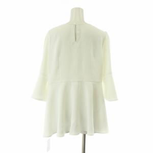 JUSGLITTY タグ付き シャツ ブラウス 半袖 ペプラム 2 ホワイト 45211310 /NQ MU