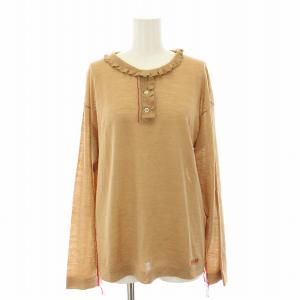 マルタンマルジェラ 22SS ここのえ期 ニット セーター カットソー 長袖 薄手 フリル 絹 シルク混