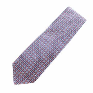 ネクタイ レギュラータイ 総柄 絹 シルク 赤 レッド 青 ブルー 659259T /YT OH MU