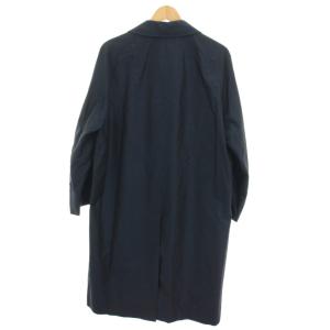Aquascutum ステンカラーコート バルマカーンコート アウター 絹 シルク 紺 ネイビー /YT MU