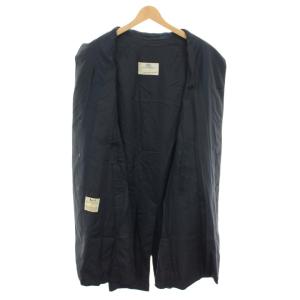 Aquascutum ステンカラーコート バルマカーンコート アウター 絹 シルク 紺 ネイビー /YT MU
