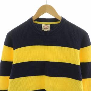 Brooks Brothers RedFleece ニット セーター ボーダー プルオーバー XS ネイビー イエロー 100135032
