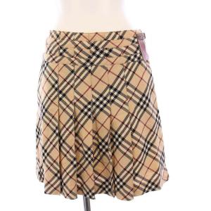 プリーツスカート ミニ ノバチェック 36 ベージュ FLF17-582-43 /KH MU