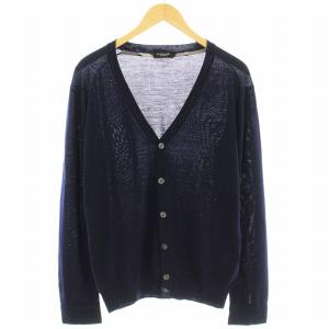 カーディガン 51N04-403-28 ウール ニット 長袖 LL ネイビー 紺 /G MU