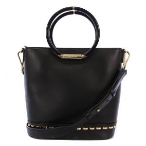 ハンドバッグ バケットバッグ ショルダーバッグ 2WAY レザー 黒 /BM MU