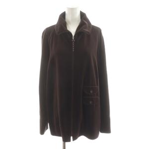ジャケット ベロア ジップアップ 大きいサイズ 13+ 茶 ブラウン IM1403594 /AN29 MU