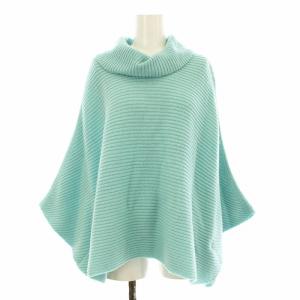 ポンチョ ニット セーター タートルネック ウール アルパカ混 大きいサイズ 13+ 水色 1505303
