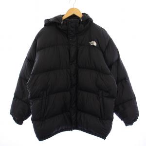 ダウンジャケット ジップアップ フード ロゴ刺繍 ナイロン LL 黒 ND-2021 /BM MU