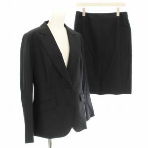 スーツ セットアップ KS0051 スカート ピンストライプ ジャケット ひざ丈 44 ネイビー 紺 /G