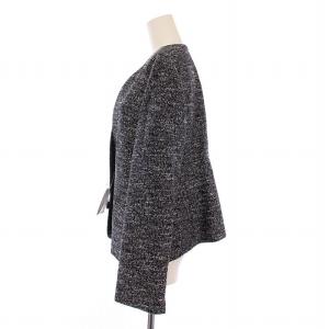 NEWYORKER セットアップ 上下 ノーカラージャケット 総裏地 1B タイトスカート ひざ丈 15 紺 /BM MU