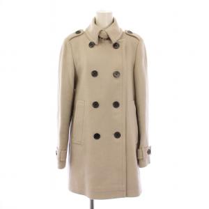 Pコート ピーコート アウター ミドル丈 ダブル ウール 裏地ノバチェック 40 ベージュ /BB MU