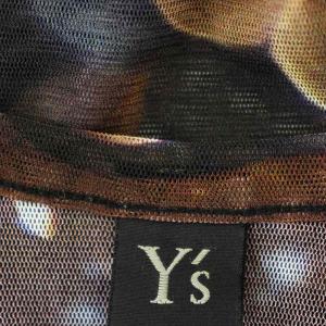 Y's ヨウジヤマモト シースルー カットソー YO-T52-056 メッシュ 長袖 ロンT 総柄 2 黒 ネイビー