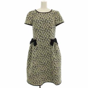 25SS 花柄 リボン ワンピース 511111 半袖 ロング 40 グレー /G MU