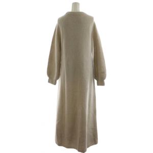 Plage 21AW ニットワンピース マキシ ロング 長袖 ウール 38 グレージュ 21-040-922-5170-3-0