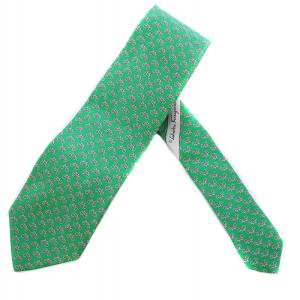 ネクタイ 自転車柄 シルク 緑 イタリア製 /BM MU
