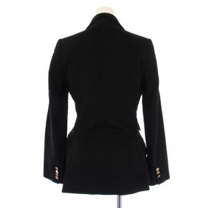 DOLCE&GABBANA テーラードジャケット 総裏地 シングル 2B 裏地ヒョウ柄 レオパード カシミヤ 36 黒 /BM MU