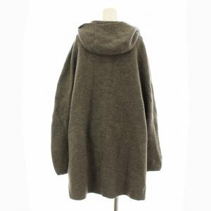45R コーディガン コート カーディガン フード ミドル丈 トッパー ウール 3 グレー 7112033 /KU