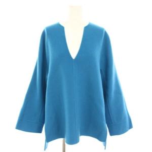 ニット セーター キーネック 長袖 タグ付き 2 青 ブルー 13660-01114 /YT MU