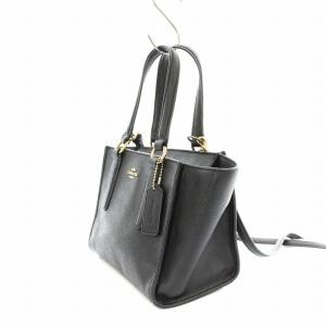 COACH ショルダーバッグ ハンドバッグ レザー ロゴ チャーム 黒 ブラック F11925 /KU MU