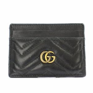 GGマーモント カードケース 名刺入れ キルティング レザー 黒 ブラック 443127 /KU OH