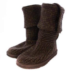 UGG australia W CLASSIC CARDY ニットブーツ ショートブーツ US6 ブラウン 1876 /BM BM