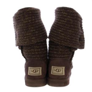 UGG australia W CLASSIC CARDY ニットブーツ ショートブーツ US6 ブラウン 1876 /BM BM