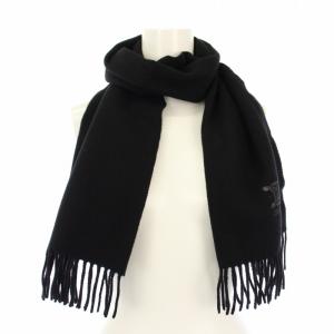 CELINE マフラー フリンジ ロゴ 刺繍 黒 /TK OH MU