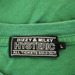 HYSTERIC GLAMOUR Hysteric DIZZY＆MILKY Tシャツ 02241CT29 半袖 USED加工 L 緑 グリーン
