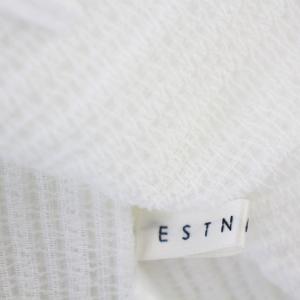 ESTNATION プリーツリブカットソー 31-109-13-060324 ノースリーブ ハイネック F 白 ホワイト /G