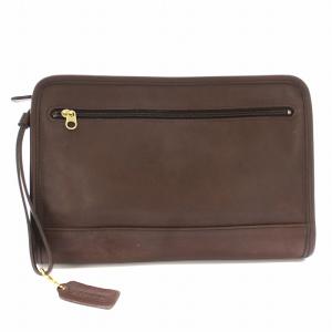 オールドコーチ セカンドバッグ クラッチバッグ レザー チャーム付き 茶 ブラウン 9833 /KU MU