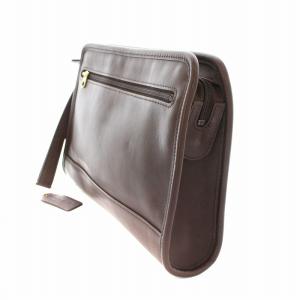 COACH オールドコーチ セカンドバッグ クラッチバッグ レザー チャーム付き 茶 ブラウン 9833 /KU MU