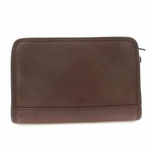 COACH オールドコーチ セカンドバッグ クラッチバッグ レザー チャーム付き 茶 ブラウン 9833 /KU MU