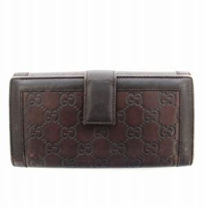 GUCCI 長財布 146199 シマレザー GG 二つ折り 茶 ブラウン /G BM