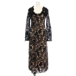 レース ワンピース ドレス 22FWSVCA5053 シースルー ロング スパンコール 花柄 38 黒
