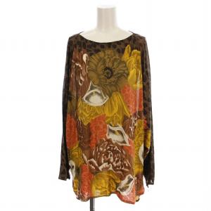 カットソー 695772 長袖 花柄 F 茶 ブラウン /G MU